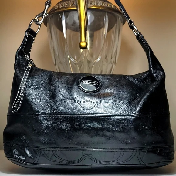 Coach | Bags | Coach Signature Stitch Black Leather Large Hobo